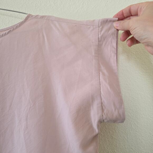 Eileen Fisher Pink Blouse Womans S/P Cap Sleeve Lightweight Minimalist - Picture 4 of 9